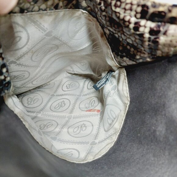 BRIGHTON Tan, Brown, Snake Skin Print SMALL Crossbody-Organizer Bag 0175 - Picture 9 of 12